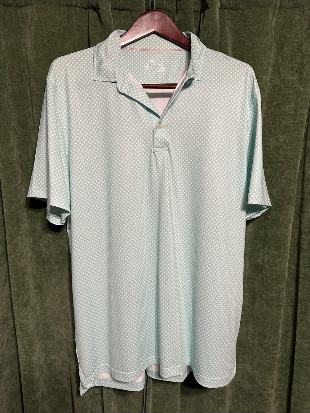 Vineyard Vines Men's Light Mint Micro-Pattern Polo Shirt - Large